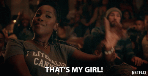 Woman Wearing That's My Girl T-Shirt GIF