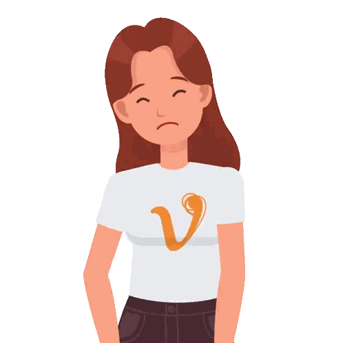 Woman Wearing White V T-Shirt