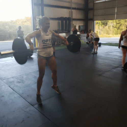 Woman Weightlift Snatch Loop GIF