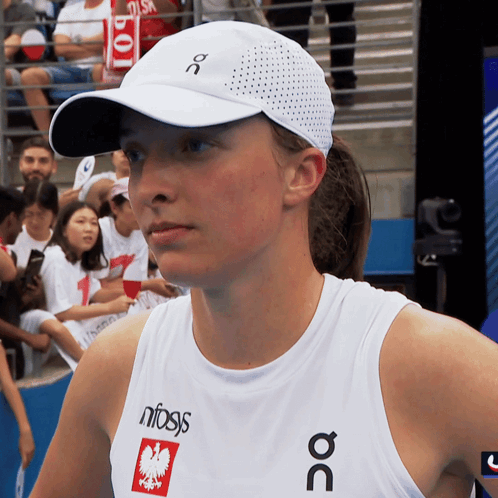 Woman White Hat White Tank Top Saying Nfogs