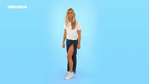 Woman White Shirt Blue Jeans Beside Man Jeans