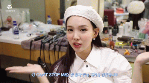 Woman White Shirt White Beret Says I Can't Stop Me