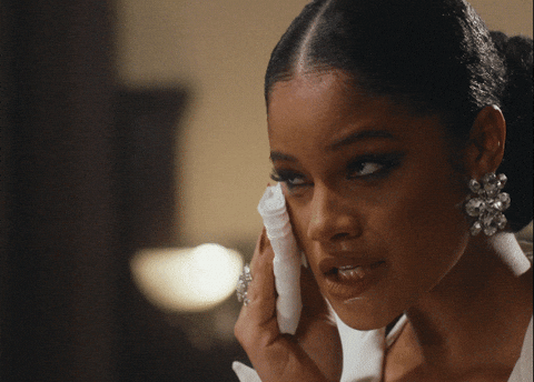 Woman Wiping Face With Tissue GIF