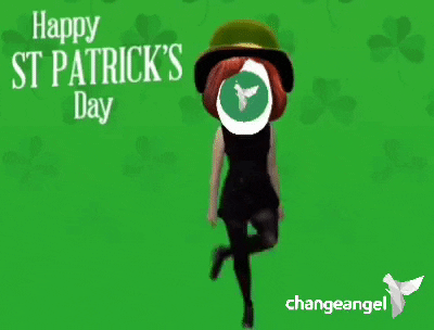 Woman With Animated Head Doing Irish Jig GIF