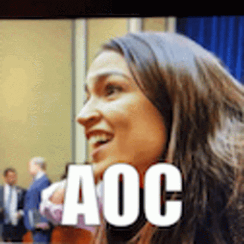 Woman With AOC Text