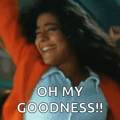 Woman With Arms In Air Oh My Goodness GIF