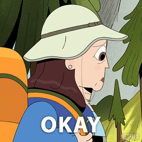 Woman With Backpack and Okay