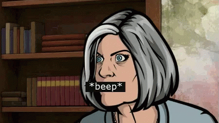 Woman With Beep Sticker On Mouth GIF