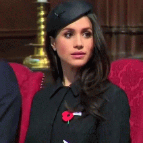 Woman with Black Hat and Red Poppy Pin in Red Chair