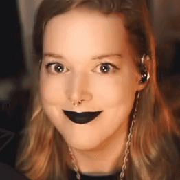 Woman with Black Lipstick and Nose Ring