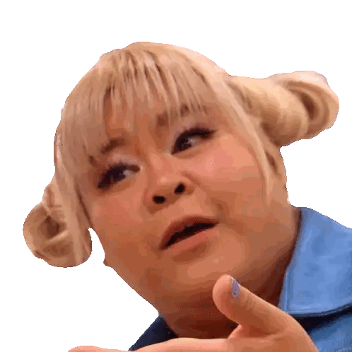 Woman with Blonde Hair Making Face