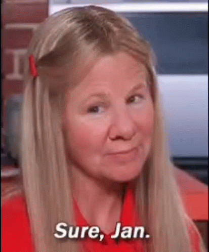 Woman with Blonde Hair Saying Sure Jan