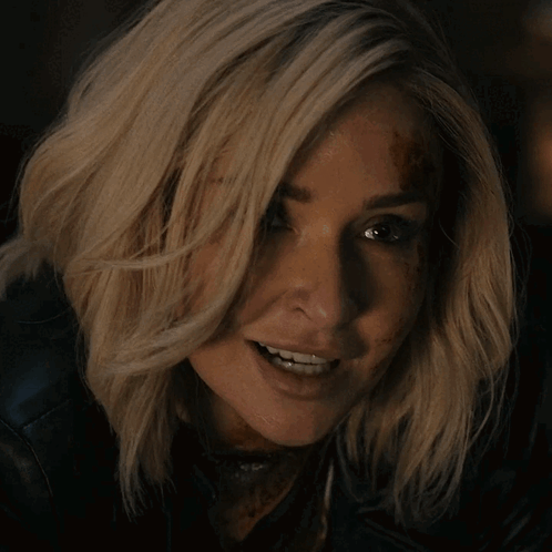 Woman With Blood On Face Smiling GIF