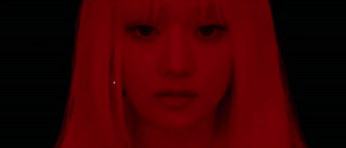 Woman With Blood on Lips and White Hair