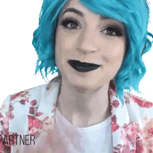 Woman with Blue Hair and Black Lips