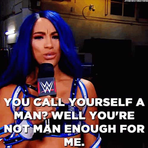 Woman With Blue Hair Talking Into Microphone GIF