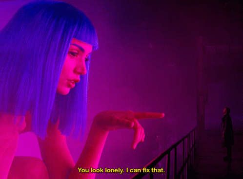 Woman With Blue Hair You Look Lonely