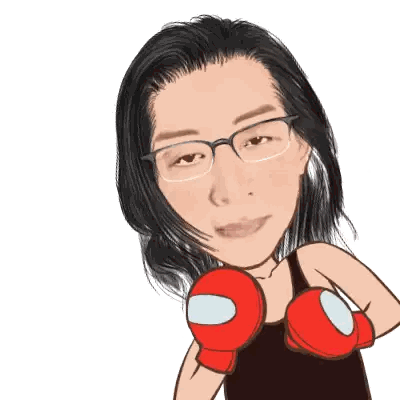 Woman With Boxing Gloves and Glasses