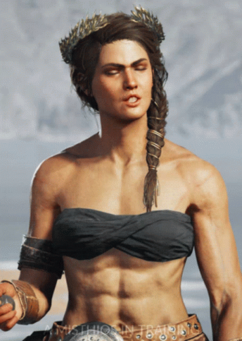 Woman With Braided Ponytail and Laurel Wreath Mythos in Training