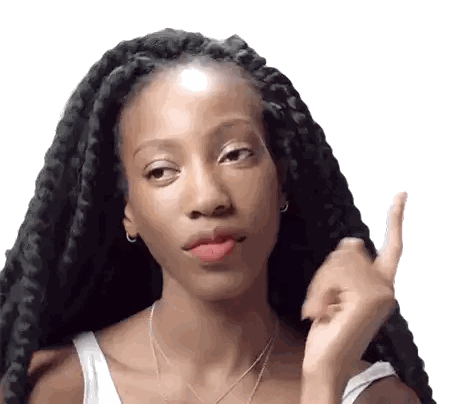 Woman with Braids Giving Thumbs Up