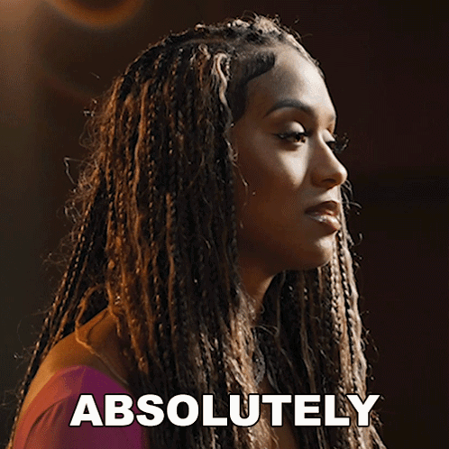 Woman With Braids Saying Absolutely