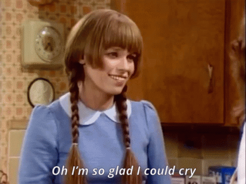 Woman with Braids Saying Glad I Could Cry