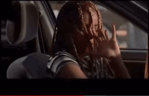 Woman With Braids Smiling In Back Seat Of Car GIF