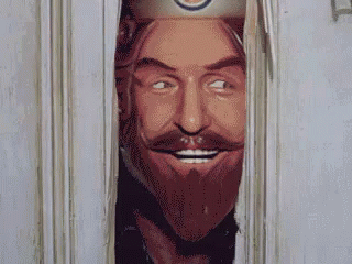 Woman With Burger Whopper Scared GIF