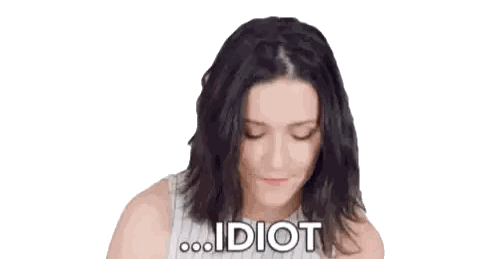 Woman With Closed Eyes And Idiot Word