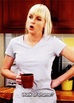 Woman With Coffee Walk Of Shame GIF