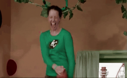 Woman With Crazy Hair Jumping GIF