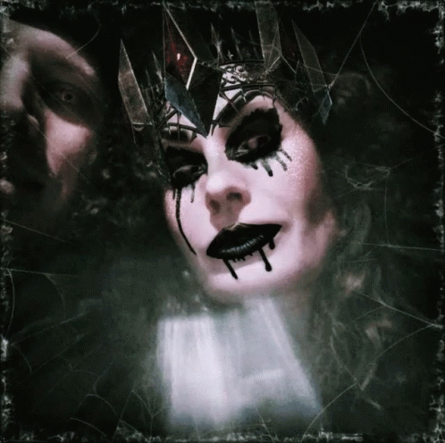Woman with Crown and Black Lipstick