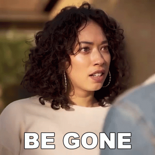 Woman With Curly Hair Be Gone GIF