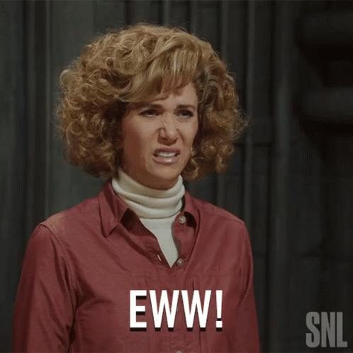 Woman with Curly Hair Making Eww Face