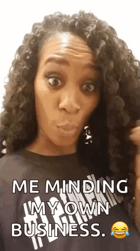 Woman with Curly Hair Making Funny Face