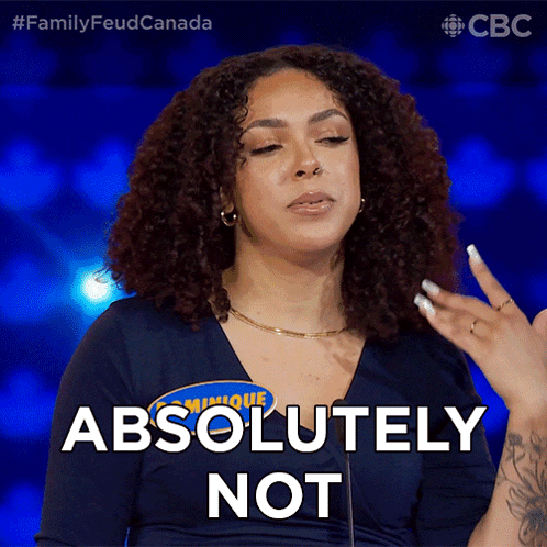 Woman with Curly Hair Saying Absolutely Not