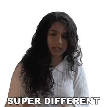 Woman With Curly Hair Saying Super Different