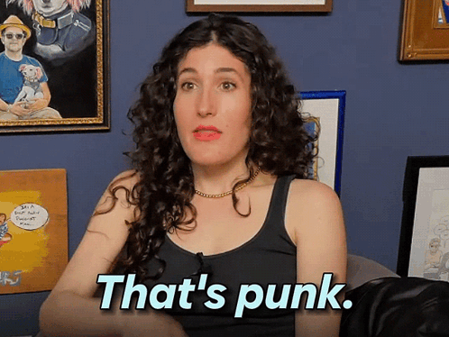 Woman with Curly Hair Says Punk