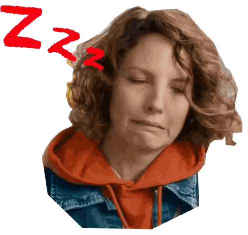 Woman with Curly Hair Sleeping