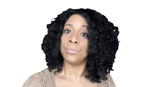 Woman with Curly Hair Smiling