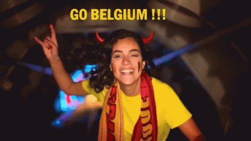 Woman With Devil Horns and Scarf Go Belgium