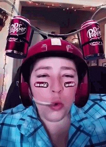 Woman With Dr Pepper Hat Filter GIF