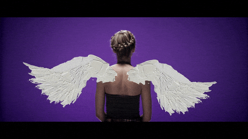 Woman With Drawn Wings GIF
