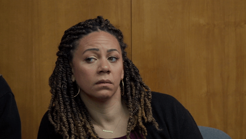 Woman With Dreadlocks And Amanda Necklace GIF