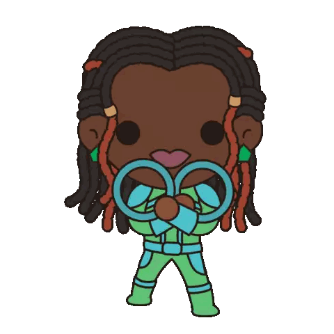 Woman with Dreadlocks Holding Rings
