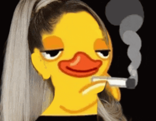 Woman with Duck Face Smoking Cigarette