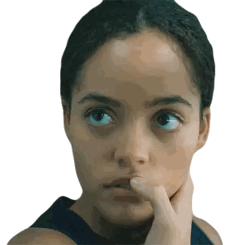Woman with Finger on Mouth