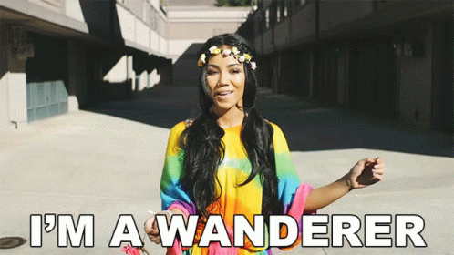 Woman With Flower Crown Saying I'm a Wanderer