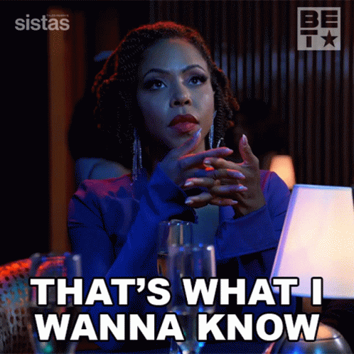 Woman With Folded Hands Saying That's What I Wanna Know