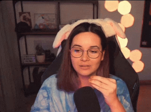 Woman With Glasses and Bunny Ear Headband